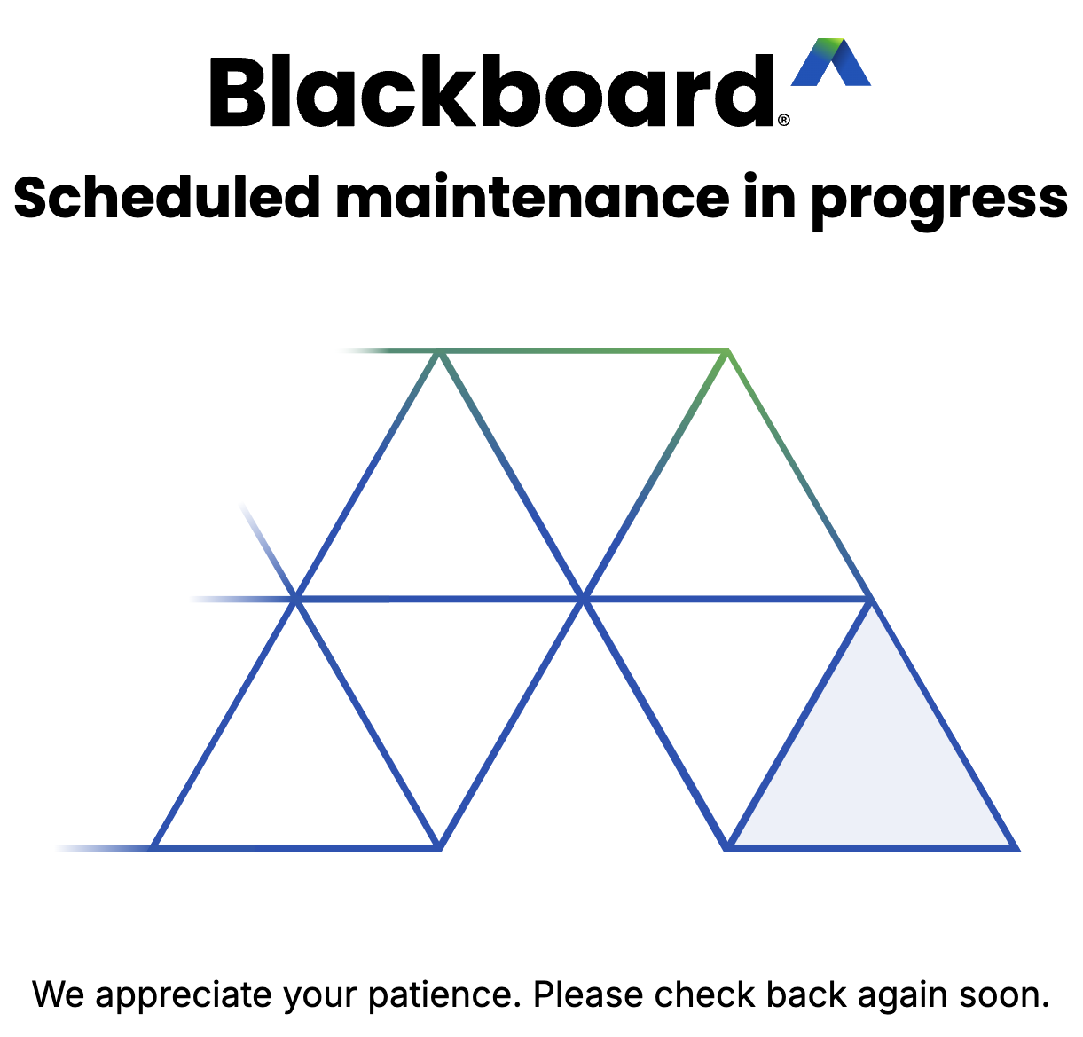 Blackboard Maintenance Splash Screen